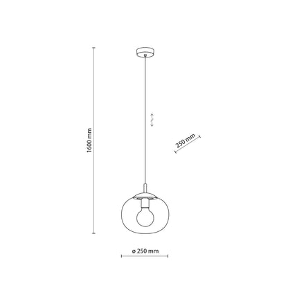 Suspension scandinave en verre et graphite VIBE pour îlot de cuisine et table à manger