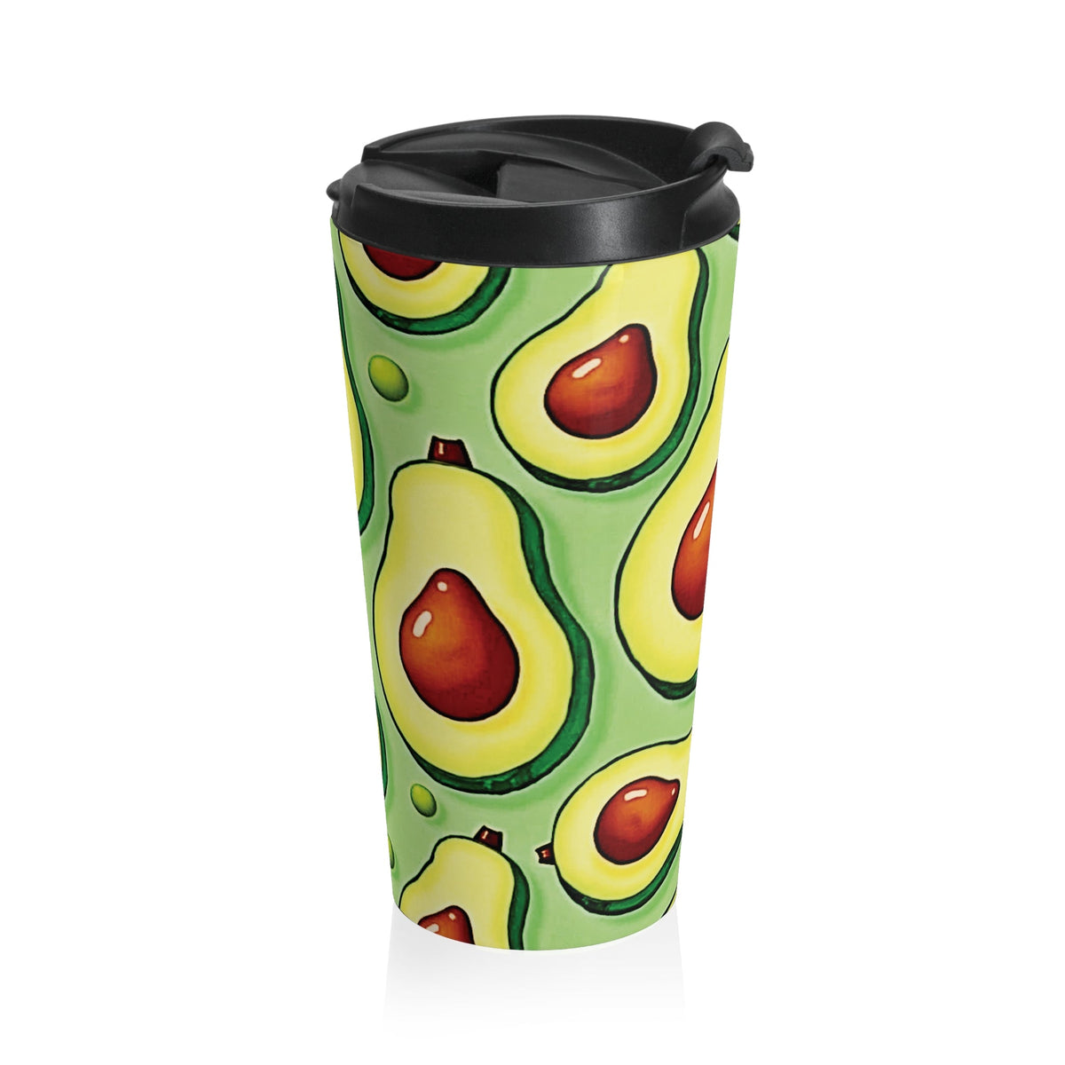 Mug de voyage isotherme en acier inoxydable motif avocat — Gobelet réutilisable pour café
