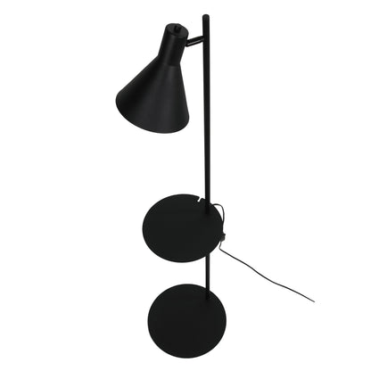 JUMP Black Industrial Tray Floor Lamp for Living Room & Reading Nook