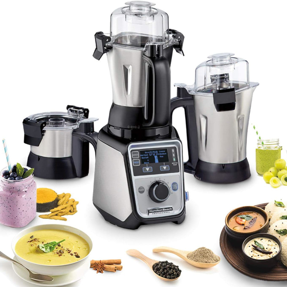 HAMILTON BEACH PROFESSIONAL 58770 2.2 HP 120V Mixer Grinder and Juicer - Refurbished with Home Essentials warranty