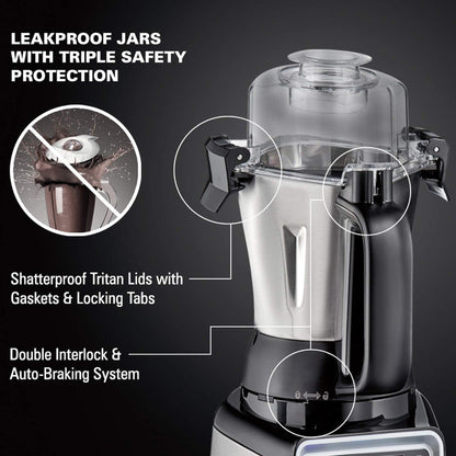 HAMILTON BEACH PROFESSIONAL 58770 2.2 HP 120V Mixer Grinder and Juicer - Refurbished with Home Essentials warranty