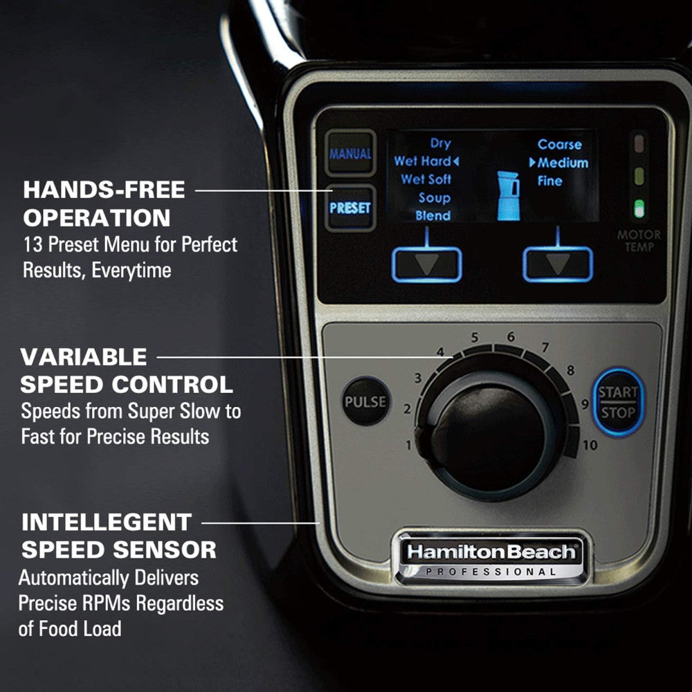 HAMILTON BEACH PROFESSIONAL 58770 2.2 HP 120V Mixer Grinder and Juicer - Refurbished with Home Essentials warranty