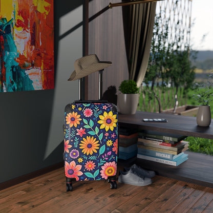 Valise cabine à motif floral — Bagage de voyage Marguerites lumineuses