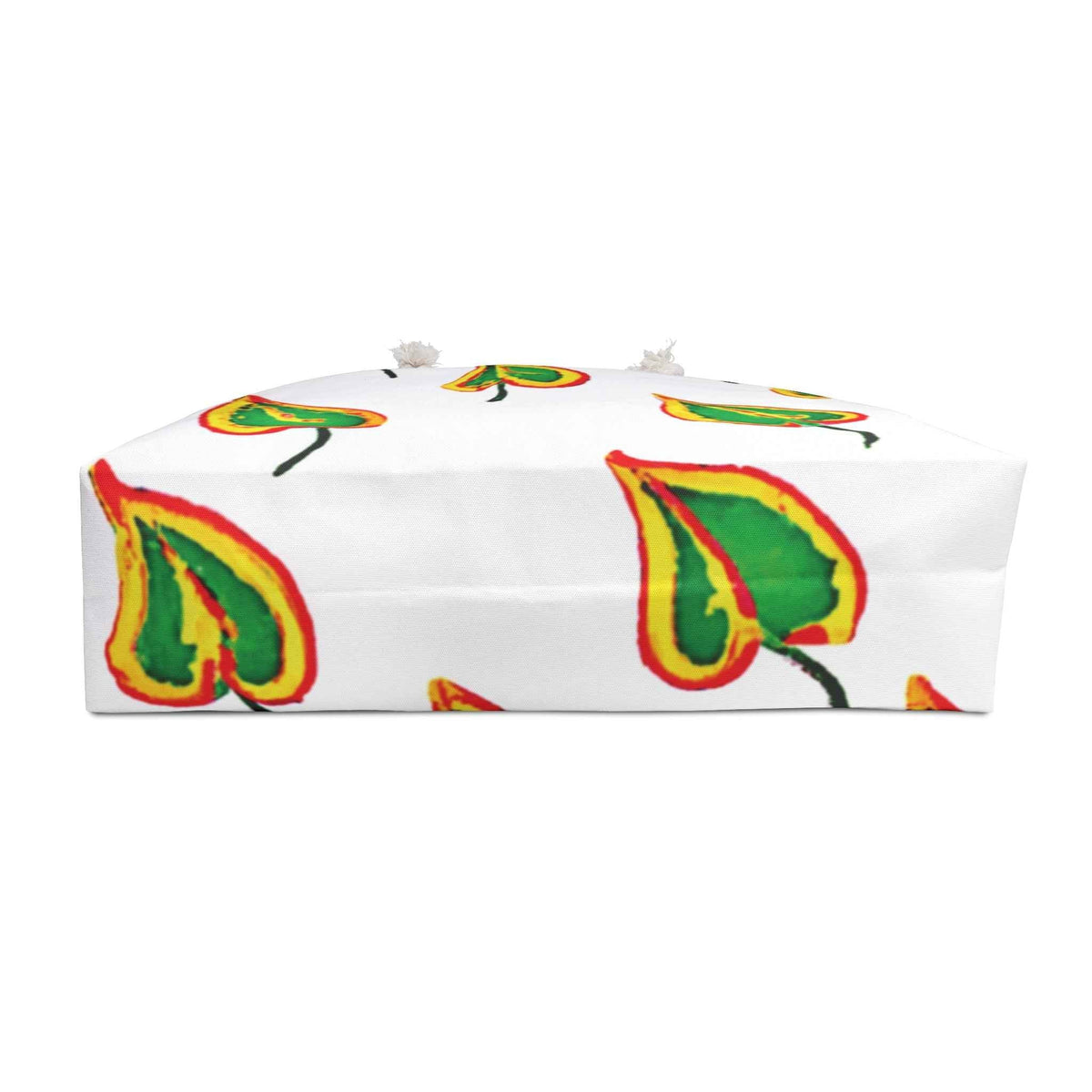 Sac de week-end Feuille Cœur Vert | Motif botanique peint à la main