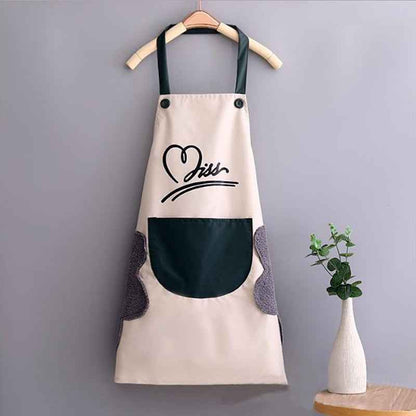 Tablier de cuisine imperméable avec essuie-mains intégré pour la maison