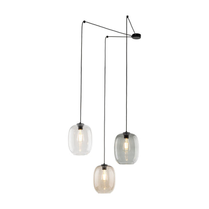 ELIO 3-Light Offset Glass Pendant for Kitchen Island, Dining & Stairwell
