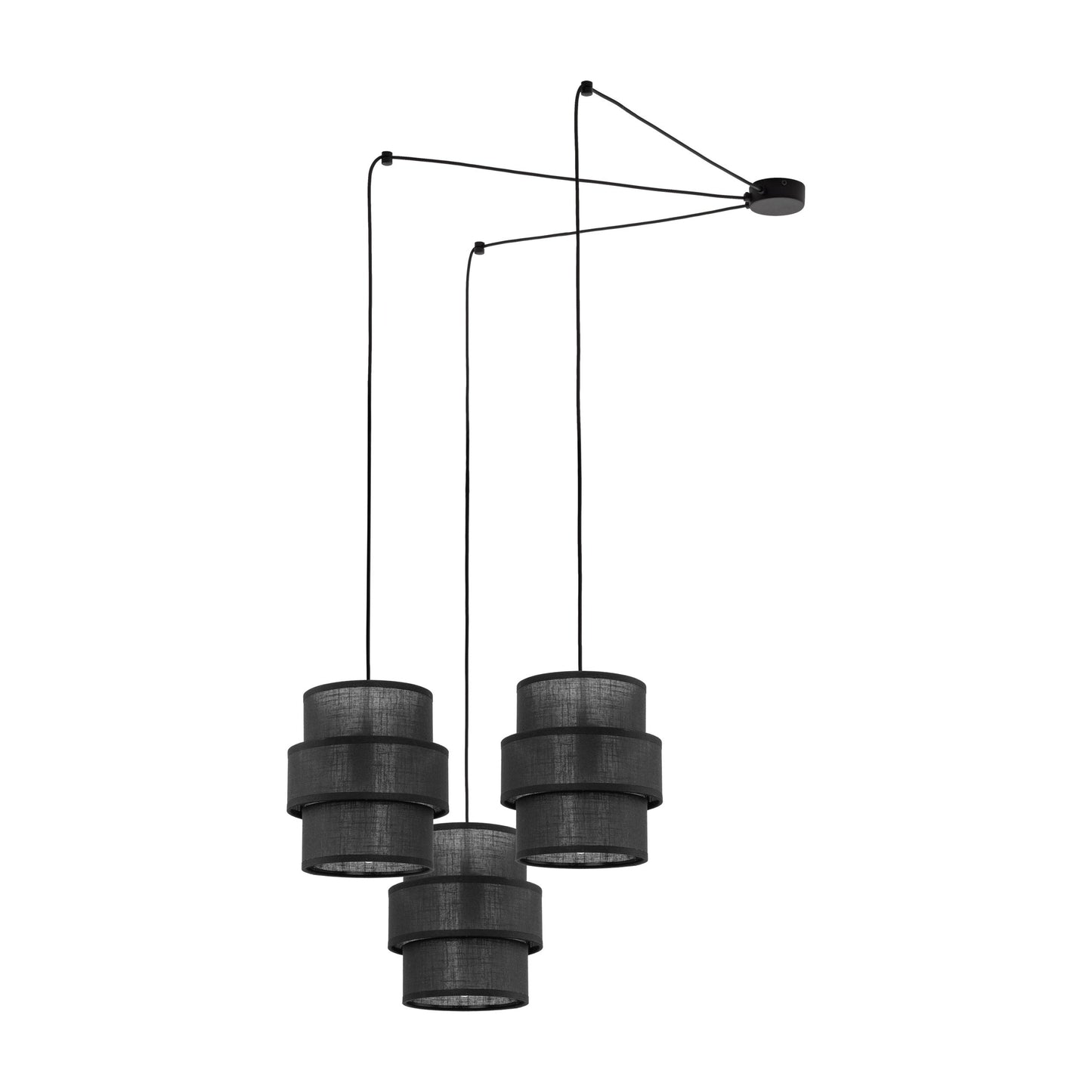 Suspension 3 lumières noire CALISTO pour salle à manger, salon et intérieurs modernes
