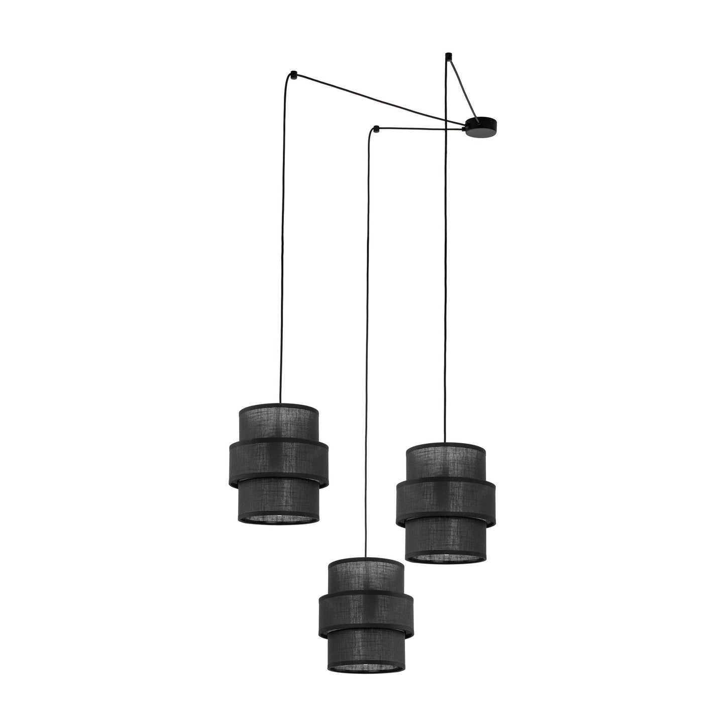Suspension 3 lumières noire CALISTO pour salle à manger, salon et intérieurs modernes