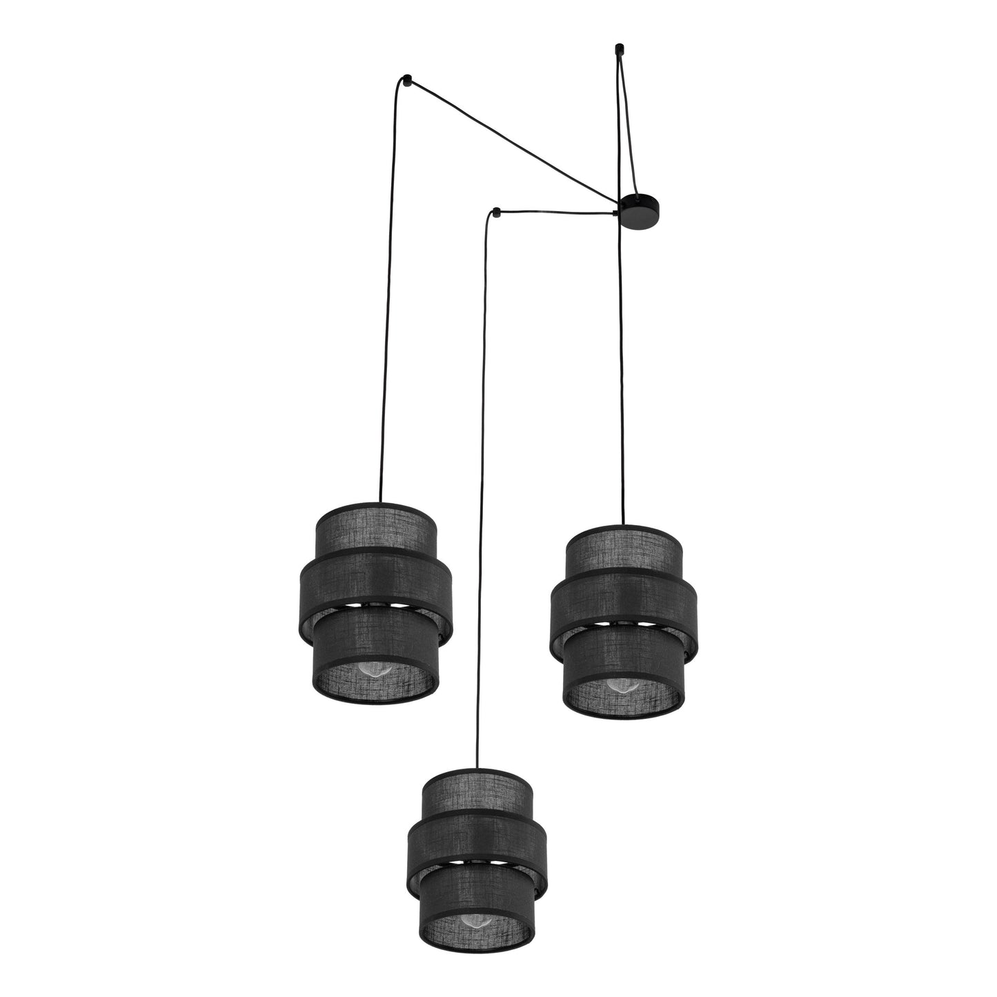 Suspension 3 lumières noire CALISTO pour salle à manger, salon et intérieurs modernes