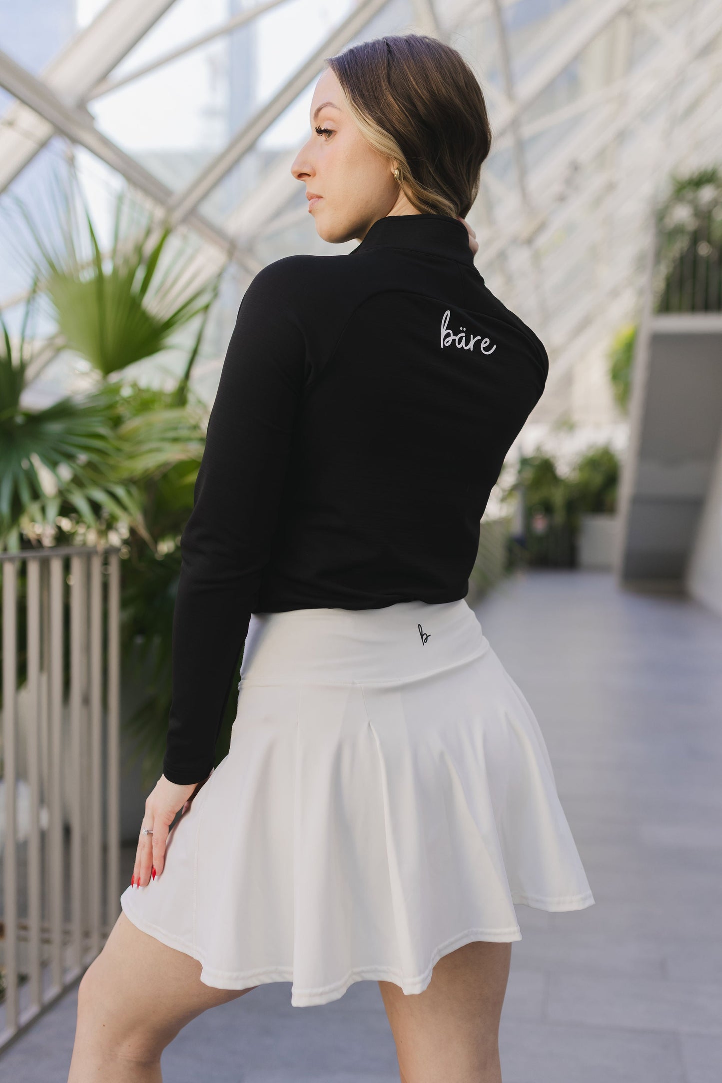 Haut à manches longues avec demi-zip – FEMME
