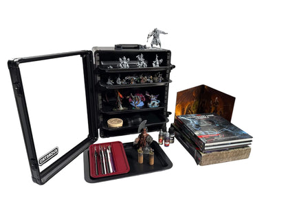 Vitrine d'exposition EVORETRO pour figurines avec 5 plateaux magnétiques