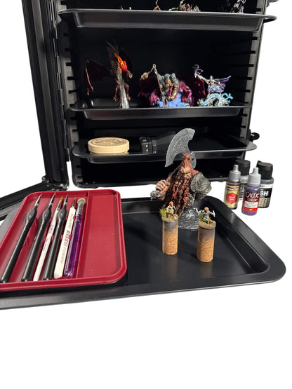 Vitrine d'exposition EVORETRO pour figurines avec 5 plateaux magnétiques