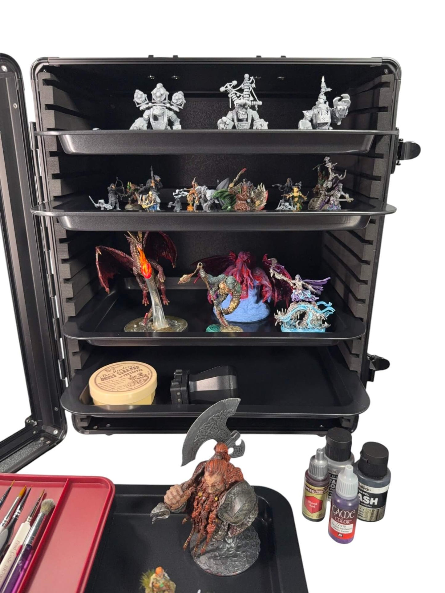 Vitrine d'exposition EVORETRO pour figurines avec 5 plateaux magnétiques