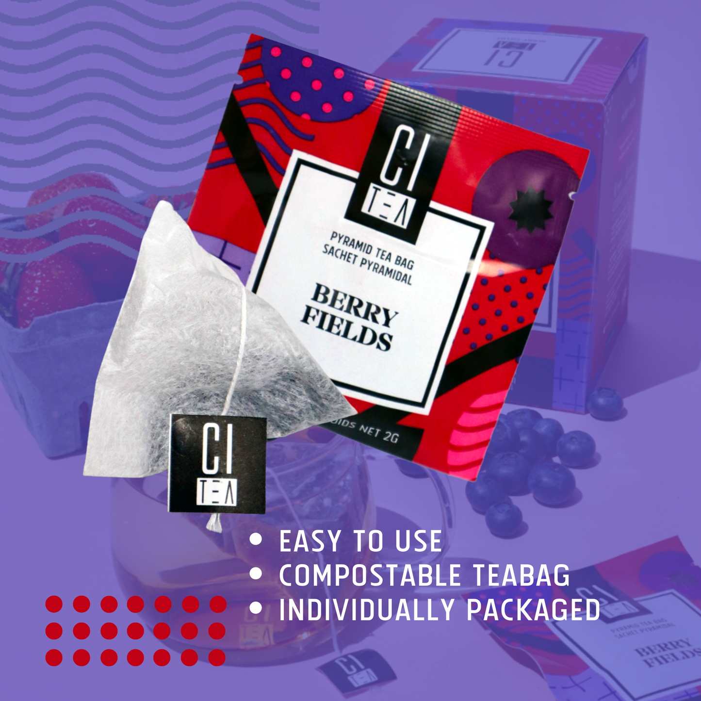 Berry Fields, Tisane en sachets pyramidaux Berry Tea