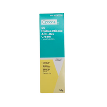 Crème anti-démangeaisons à l'hydrocortisone 1 % Option+ avec hydratants – 30 g