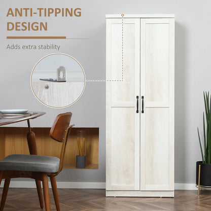 63-Inch Kitchen Pantry Cabinet – 5-Tier Storage Cabinet with Doors & Adjustable Shelves (Canada & United States Delivery Only)