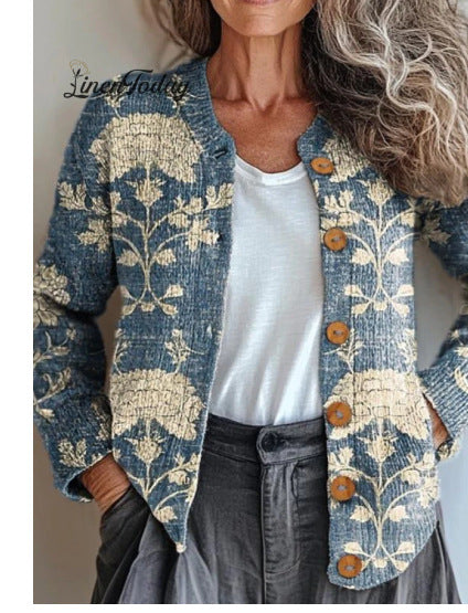 Gilet en maille à effet 3D pour femme