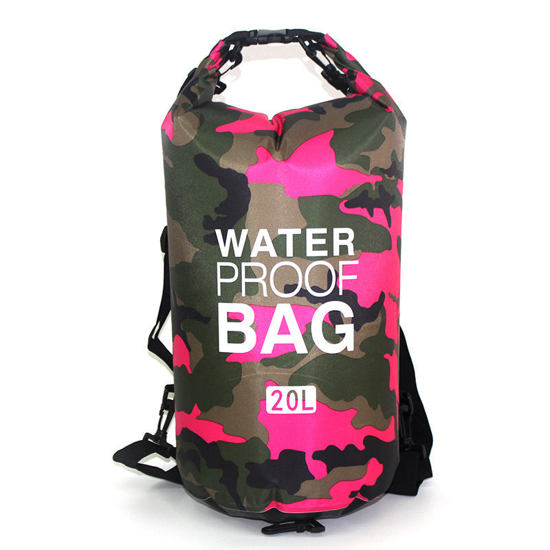 Sac étanche extérieur en polyester camouflage, sac à dos de plage portable à double bandoulière
