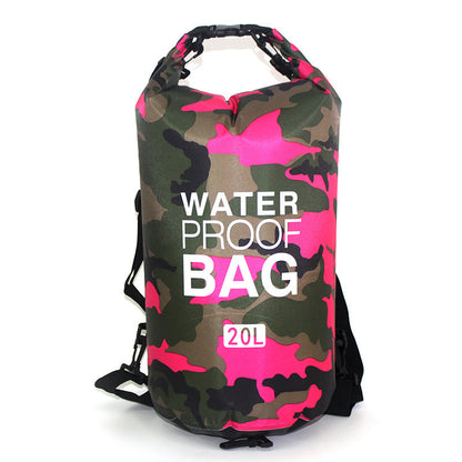 Sac étanche extérieur en polyester camouflage, sac à dos de plage portable à double bandoulière