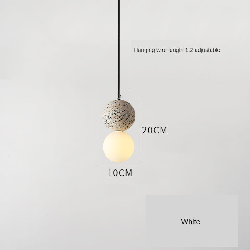 Terrazzo Glass Pendant Light - Modern Nordic Cement Chandelier for Restaurant Bar