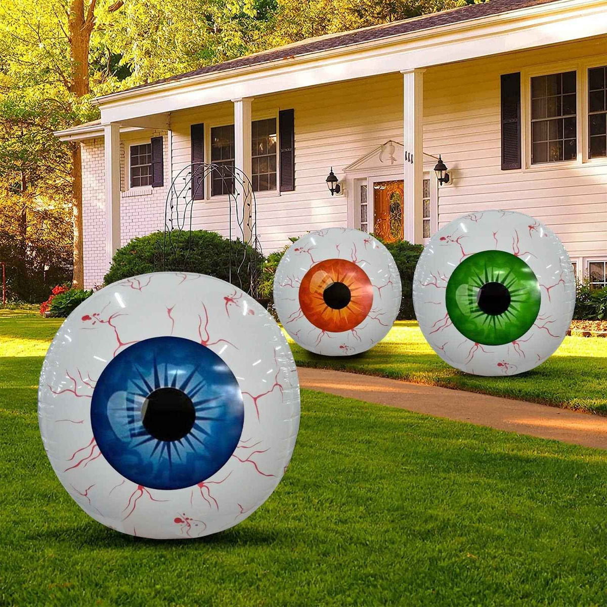 Décoration gonflable de ballon globe oculaire pour Halloween – Décoration de jardin géante et effrayante pour fête d'Halloween