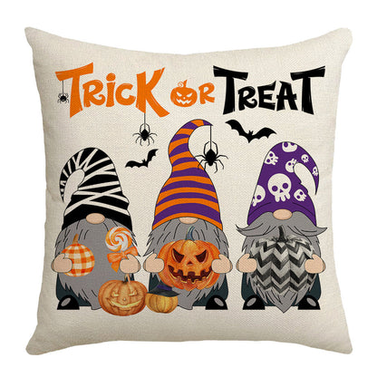 Housse de coussin Halloween voiture dessin animé citrouille – Taie d'oreiller décorative style nordique pour canapé 45×45 cm