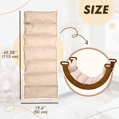 Ensemble d'escalade Montessori 5-en-1 : Échelle triangulaire + Arche/Balançoire + Planche à glisser/Rampe + Filet + Coussin – Chocolat