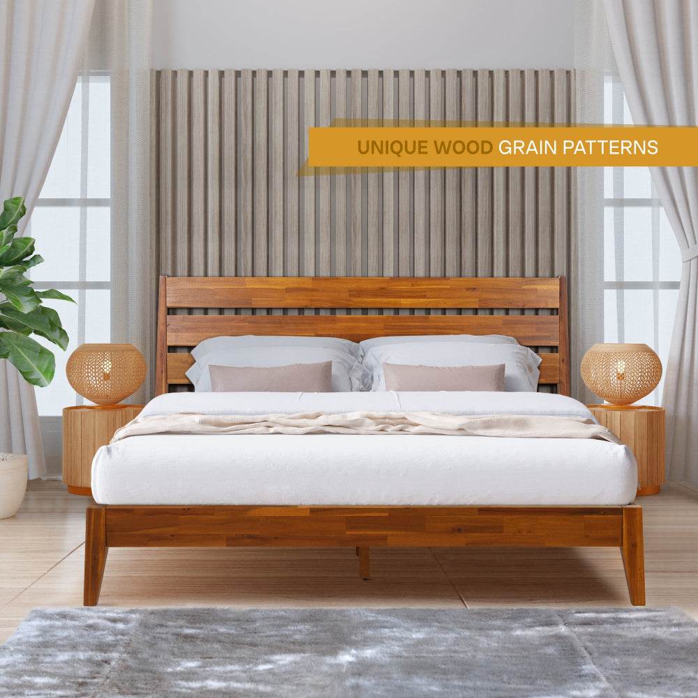 Cadre de lit plateforme en bois de luxe Emery