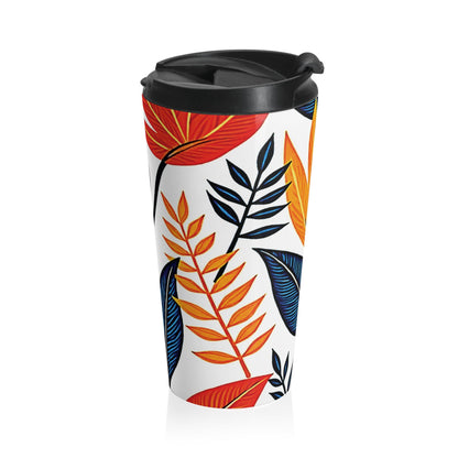 Mug de voyage en acier inoxydable Feuilles d'automne motif floral | Motif feuille d'automne
