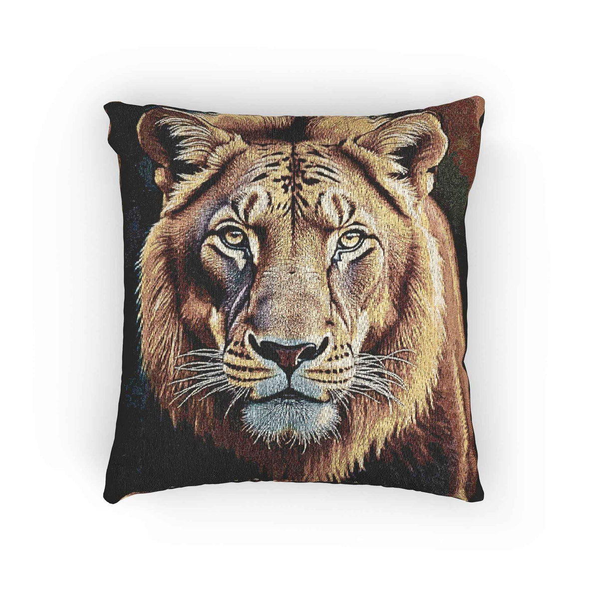 Oreiller tissé portrait de lion | Coussin décoratif visage de lion, Décoration d'intérieur faune
