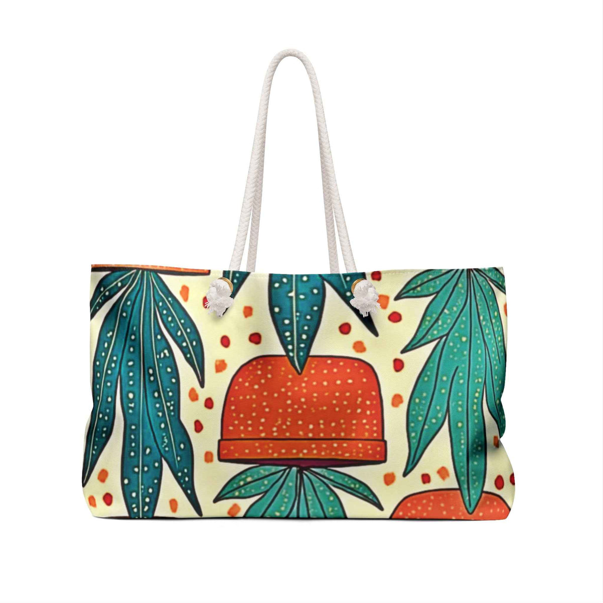 Sac de voyage à motif de succulente en pot | Grand sac fourre-tout Plante tropicale