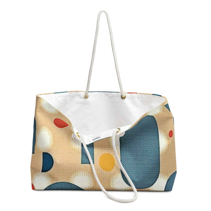Sac de voyage géométrique mi-century | Motifs pois rétro | Cabas Maman nomade | Sac de transport pour essentiels de bébé | Sac de plage de voyage