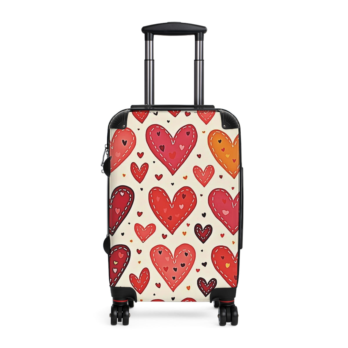 Valise cabine à motif cœur — Bagage de voyage Saint-Valentin rouge et orange