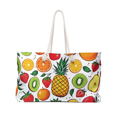 Sac de week-end motif fruits tropicaux | Ananas Fraise Kiwi, Grand cabas