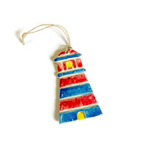 Painted Lighthouse Ornament Handmade