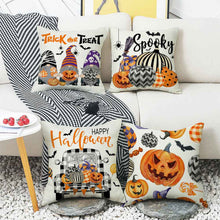 Halloween Cartoon Car Pumpkin Pillow Cover – Nordic Festival Sofa Cushion Case 45×45cm