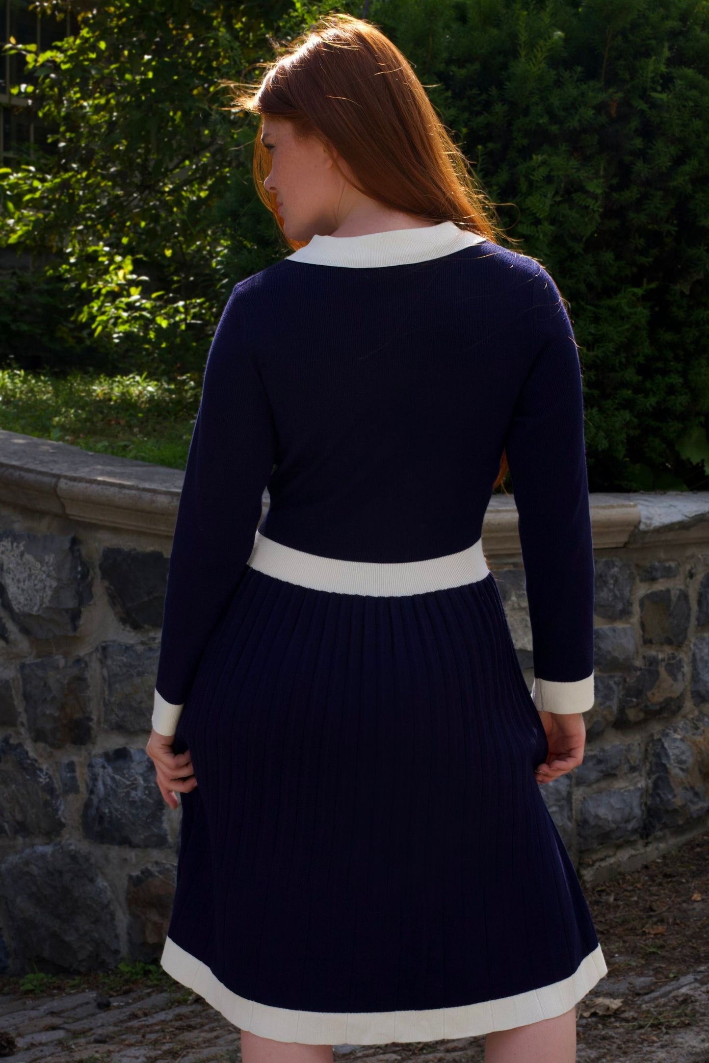 Robe Clarissa en maille avec liseré contrastant