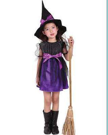 Costume de sorcière d'Halloween pour enfants – Robe de princesse magique pour filles style sorcière