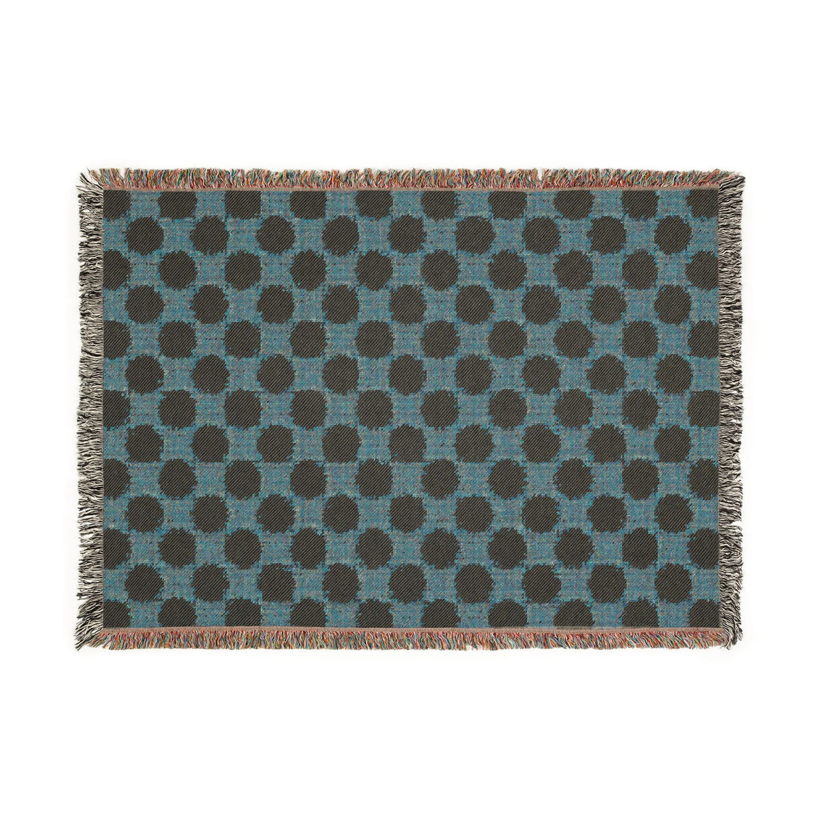 Jeté de lit tissé à carreaux géométriques