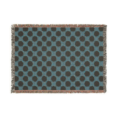 Jeté de lit tissé à carreaux géométriques