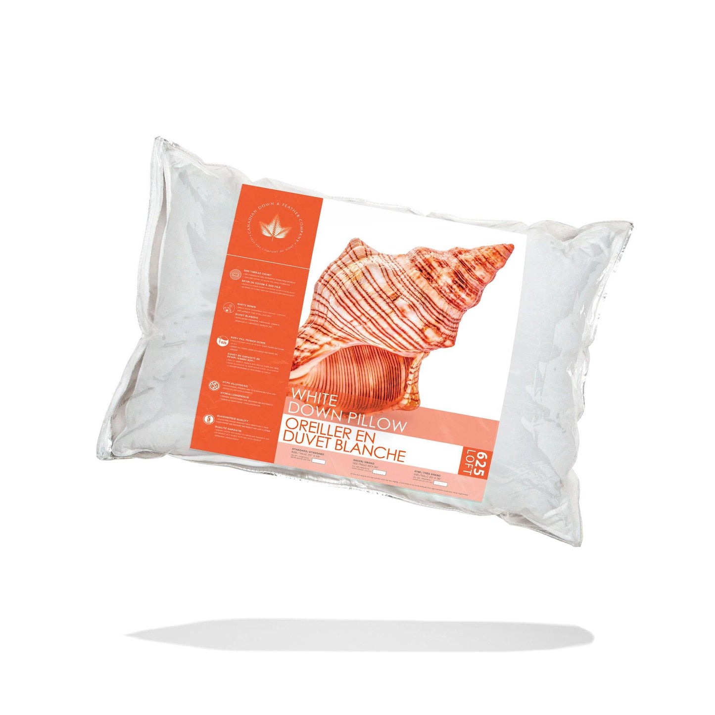 Oreiller en duvet Loft White 625