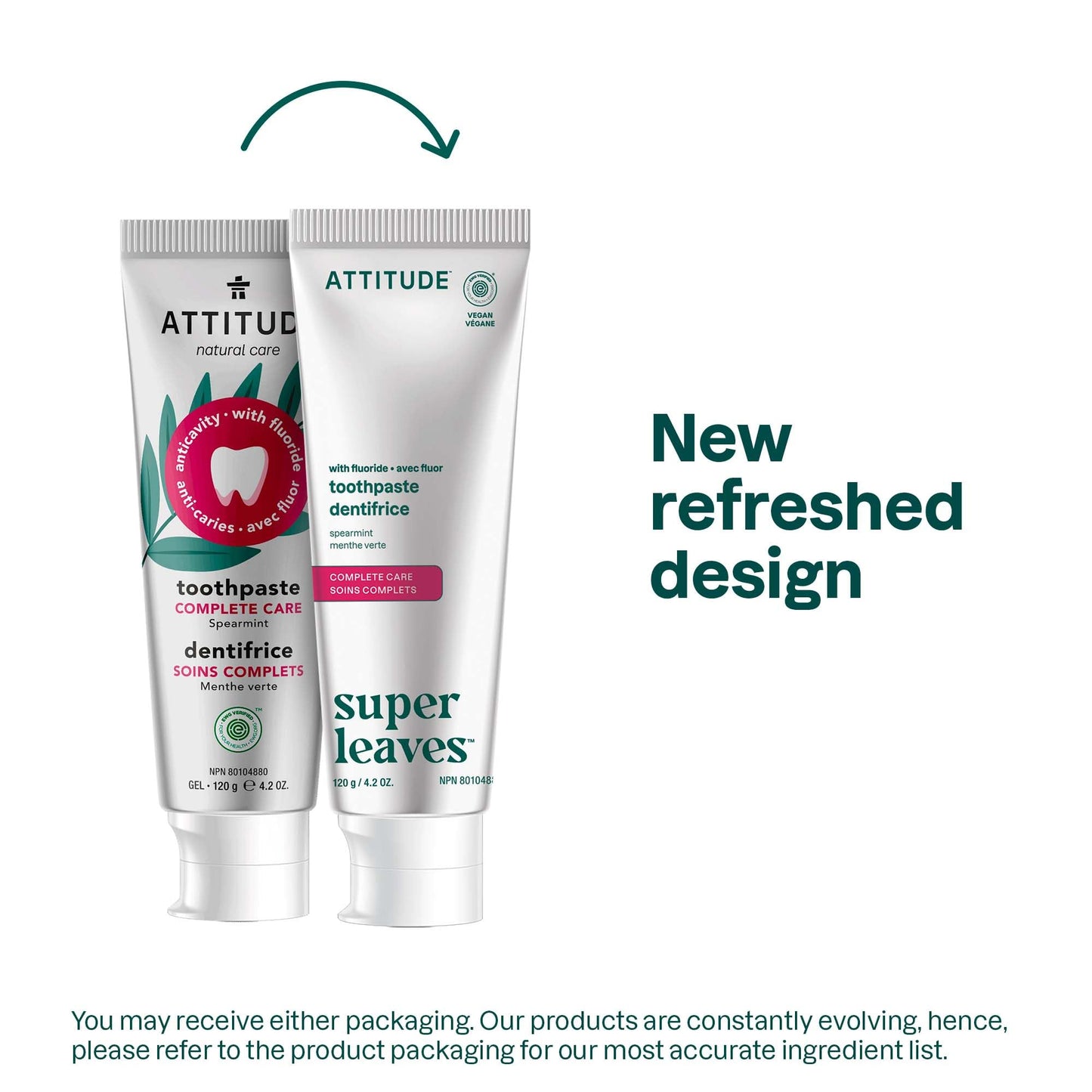 Attitude - Dentifrice au fluorure - Soin complet (120g)