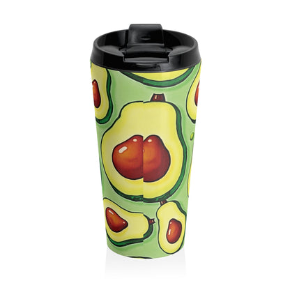 Mug de voyage isotherme en acier inoxydable motif avocat — Gobelet réutilisable pour café