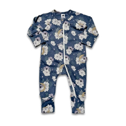 Bamboo Baby Zipper Footed Bodysuit | Night Sky