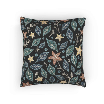 Oreiller tissé à motif floral Starleaf | Feuilles de nuit botaniques