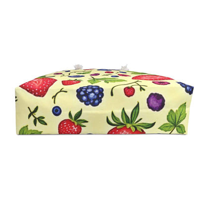 Sac de voyage imprimé fraises et myrtilles | Cabas motif fruits | Grand cabas