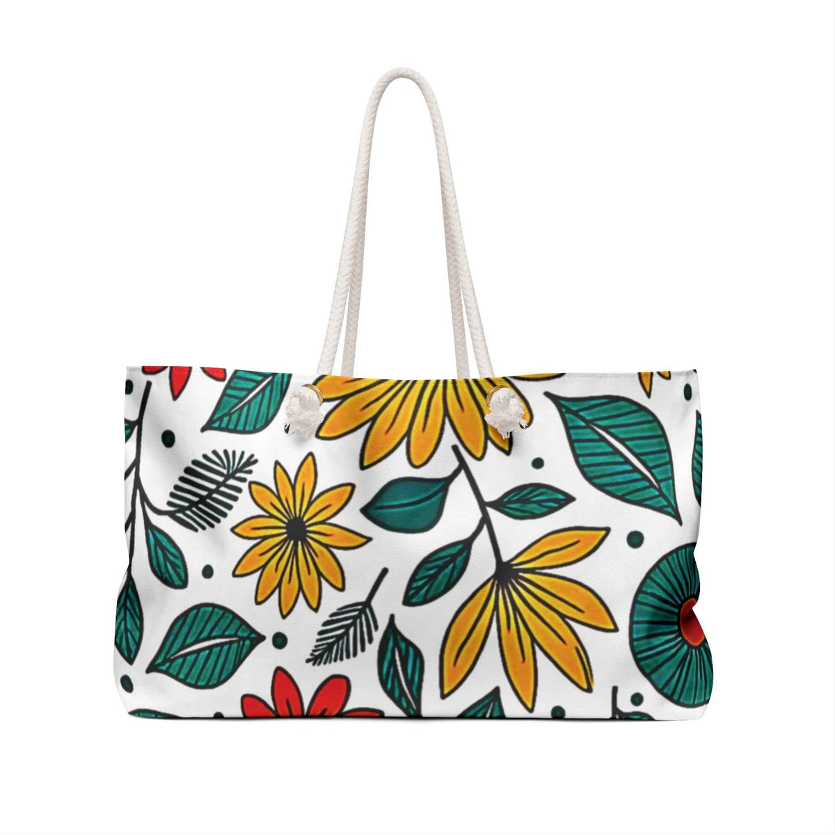 Sac de voyage à motif floral coloré | Grand sac cabas fleurs printanières