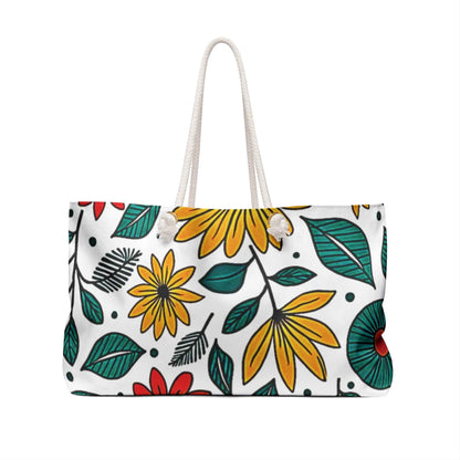 Sac de voyage à motif floral coloré | Grand sac cabas fleurs printanières