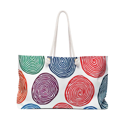 Sac de Voyage Week-end Cercles Spirales Colorés | Grand Sac Fourre-tout Plage Voyage | Maman Occupée | Cadeau Fête des Mères