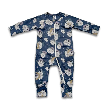 Bamboo Baby Zipper Footed Bodysuit | Night Sky